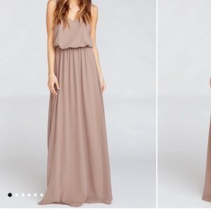Show me your Mumu maxi bridesmaids dress color show me the ring crisp